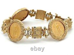 American Eagle 5$ Gold Coin Bracelet in 14K Yellow Gold, 3 x 1/10 Ounce