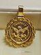 American Eagle Scales Gold Bullion Coin Shape Only Pendant 14k Yellow Gold