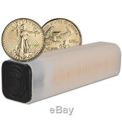 American Gold Eagle 1/10 oz $5 Random Date 1 Roll 50 BU Coins in Mint Tube