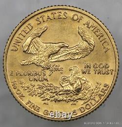 BRILLIANT UNCIRCULATED 1992 1/10 th OZ GOLD AMERICAN EAGLE BU $5