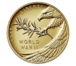 End of World War II 75th Anniversary 24-Karat Gold Coin 20XG In Hand Fast Ship