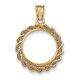 Genuine 14k Yellow Gold Rope Prong 1/10 Oz American Eagle Coin Bezel