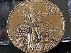 Gold American 2016 Eagle 1 0z W. Pt. $50.00 Coin