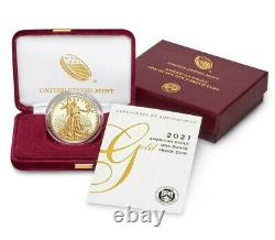 IN HAND, Gold Eagle 2021 W, 1 Oz Gold Proof 21EB, Sold Out, Only 12,700 Minted