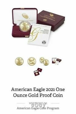 IN HAND, SEALED! Last Design American Eagle 2021 One Ounce Gold Proof Coin 21EB