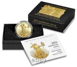 In Hand 2022-W Proof $50 American Gold Eagle 1 oz NGC PF70UC Blue Label