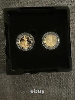 In Hand American Eagle 2021 One-Tenth Ounce Gold Two-Coin Set Designer Edition