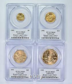 Lot (4) MS69 1992 $5-$50 American Gold Eagles Reagan Legacy Seriess PCGS 9544