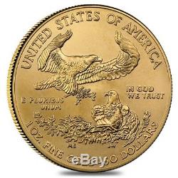 Lot of 5 1 oz Gold American Eagle $50 Coin BU (Random Year)