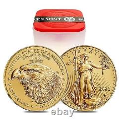 Lot of 5 2023 1 oz Gold American Eagle $50 Coin BU