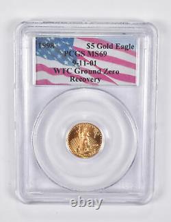 MS69 1998 $5 American Gold Eagle 1/10 Oz Gold WTC Ground Zero PCGS 1752