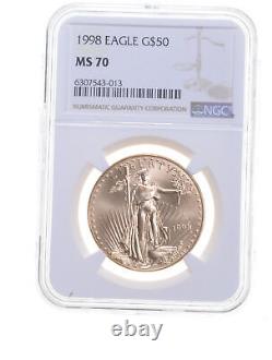 MS70 1998 $50 1 Oz. Gold American Eagle Graded NGC 6673