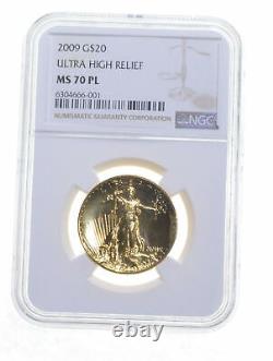 MS70 PL 2009 $20 American Gold Eagle Ultra High Relief Graded NGC 6035