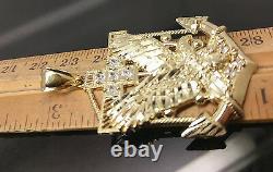 Men 10k Yellow Gold 26 Rope Chain American Eagle Anchor Charm