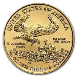 NEW 2021 $5 GOLD AMERICAN EAGLE GEM COIN (1/10th OZ. GOLD) $318.88