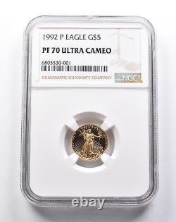 PF70 UCAM 1992-P $5 American Gold Eagle 1/10 Oz Gold NGC 8027