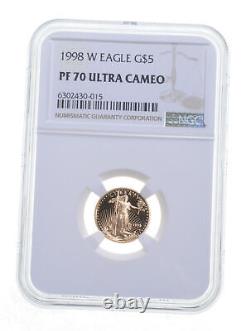 PF70 UCAM 1998-W $5 American Gold Eagle Graded NGC 5828