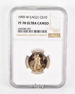 PF70 UCAM 1999-W $10 American Gold Eagle Graded NGC 0514