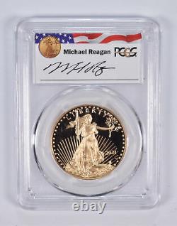 PR69DCAM 2021-W $50 American Gold Eagle Type 1 Reagan Legacy Signed PCGS 2395