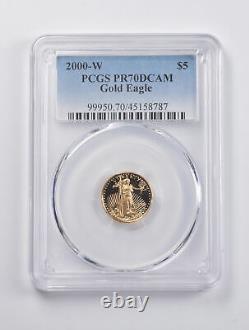 PR70 DCAM 2000-W $5 American Gold Eagle 1/10 Oz. 999 Fine Gold PCGS 3021