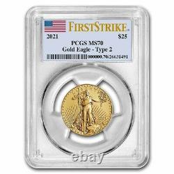 Pre-Sale 2021 1/2 oz American Gold Eagle MS-70 PCGS (FirstStrike, Type 2)