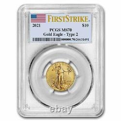 Pre-Sale 2021 1/4 oz American Gold Eagle MS-70 PCGS (FirstStrike, Type 2)