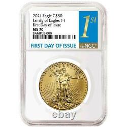 Presale 2021 $50 American Gold Eagle 1 oz. NGC MS70 FDI First Label