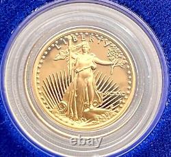 Proof 1990 $5 American Gold Eagle 1/10 Oz Gold With OGP