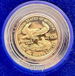 Proof 1990 $5 American Gold Eagle 1/10 Oz Gold With OGP