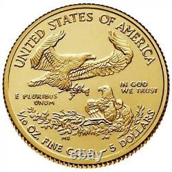 Random United States Gold Eagle 1/10 oz Coin