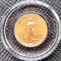 Random Year 1/10 oz Gold American Eagle Brilliant Uncirculated New Coin Capsule