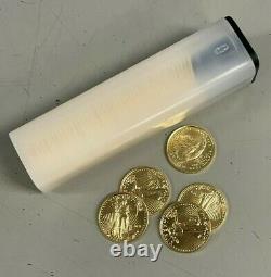 Roll of 50 Gold 2021 Gold 1/10 oz American Eagle $5 US Mint Type 2 Design Coins