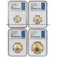 Set Of 4 2021 Gold Eagles Ngc Ms70 First Day Of Issue Fdoi American Eagle Type 1