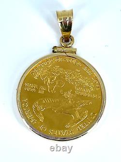 U. S. $10.00 American Eagle Gold Coin in 14k Yellow Gold Bezel