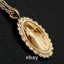 Without Stone American Eagle Pendant With Free Chain In 14K Yellow Gold Plated
