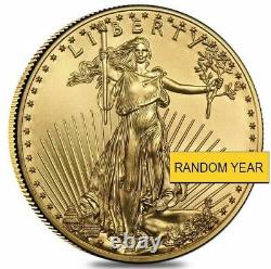 (1) 1/2 Oz Aigle D'or Américain $25 Coin Bu (année De Rando)
