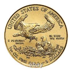 1/10 Once d'aigle américain en or $5 BU Date aléatoire