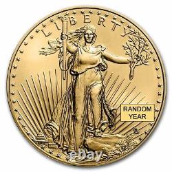 1/10 oz American Gold Eagle Coin BU (Année aléatoire)