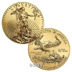 1/2 Once Aigle d'Or Américain $25 BE Date Aléatoire