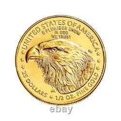 1/2 Oz 2022 American Eagle Gold Coin États-unis Monnaie