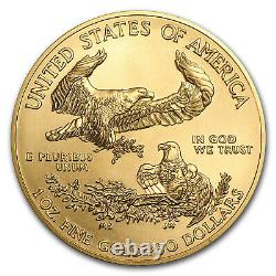 1 Oz American Gold Eagle $50 Coin Bu Random Year Us Mint Lot De 5