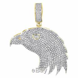 10k Or Jaune Diamant Plus De American Eagle Oiseaux Pendentif Charm Mens Pave 1.55