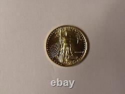 1986 1/10 Once Gold American Eagle MCMLXXXVI $5.00 Pièce d'or