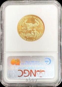 1986 Aigle D'or Américain 25 Dollars Pièce 1/2 Oz Ngc État De La Monnaie 69