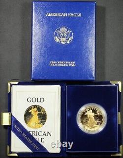 1986 W 50 $ 50 $ Proof American 1 Oz Gold Eagle Avec Boîte Et Coa