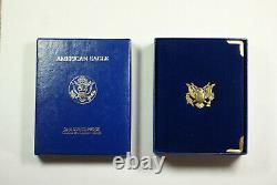 1986-w Proof 1 Oz American Gold Eagle 50 $ Pièce Avec Box & Coa