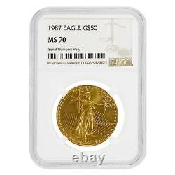 1987 1 Oz 50 $ Gold American Eagle Ngc Ms 70