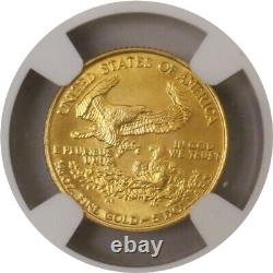 1987 $5 1/10 Oz American Gold Eagle Ngc Ms70 Gem Pièce Non Circulée