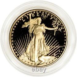 1987-p American Gold Eagle Proof 1/2 Oz 25 $ Pièce En Capsule