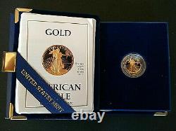 1988 P $5 American Eagle 1/10 Oz Proof Gold Coin-coa Trousse Gouvernementale Originale